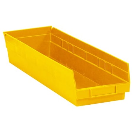 Bsc Preferred 23 5/8 x 6 5/8 x 4'' Yellow Plastic Shelf Bin Boxes, 8PK BUY00012454